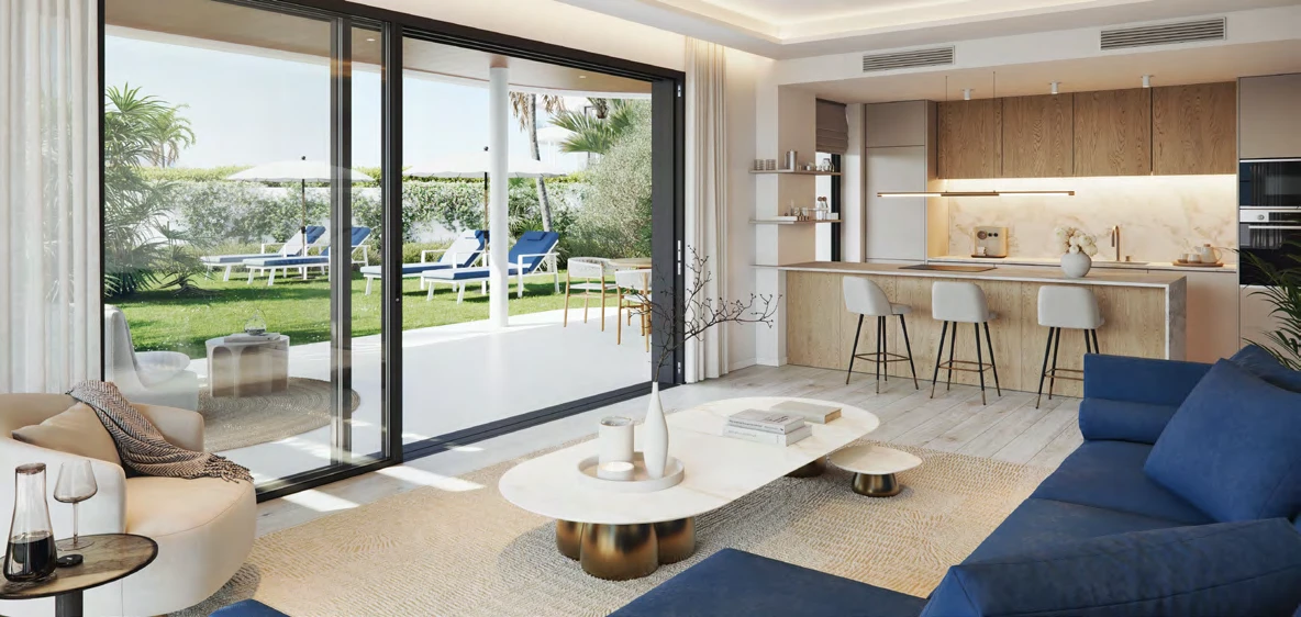 Infografía de salón y cocina