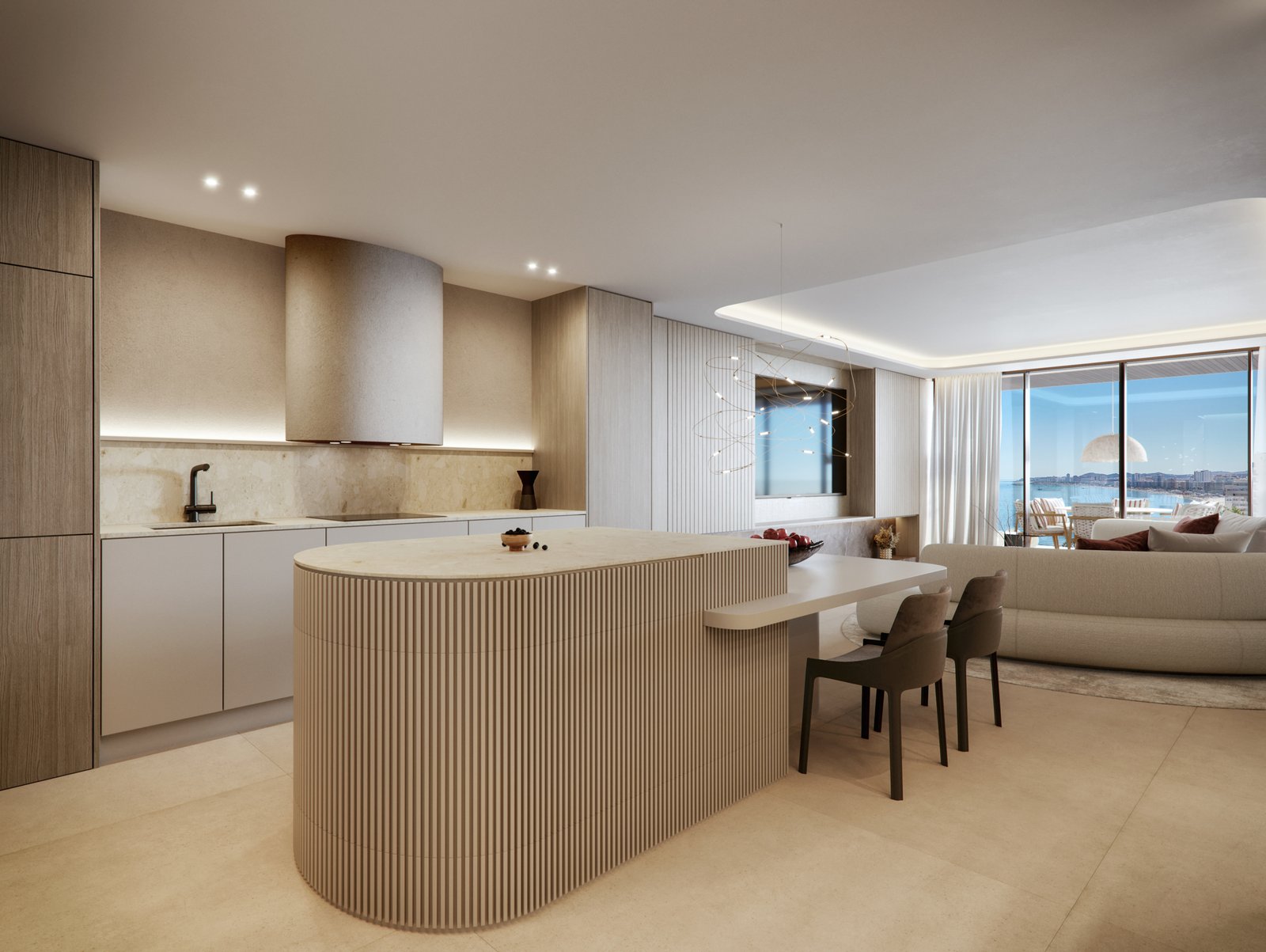 Cocina equipada de una vivienda de Óleo