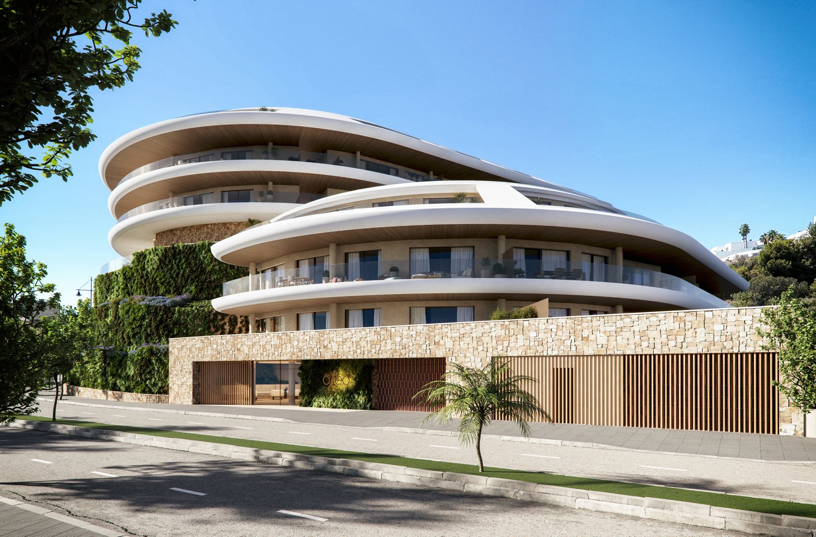 Fachada y arquitectura del residencial Óleo