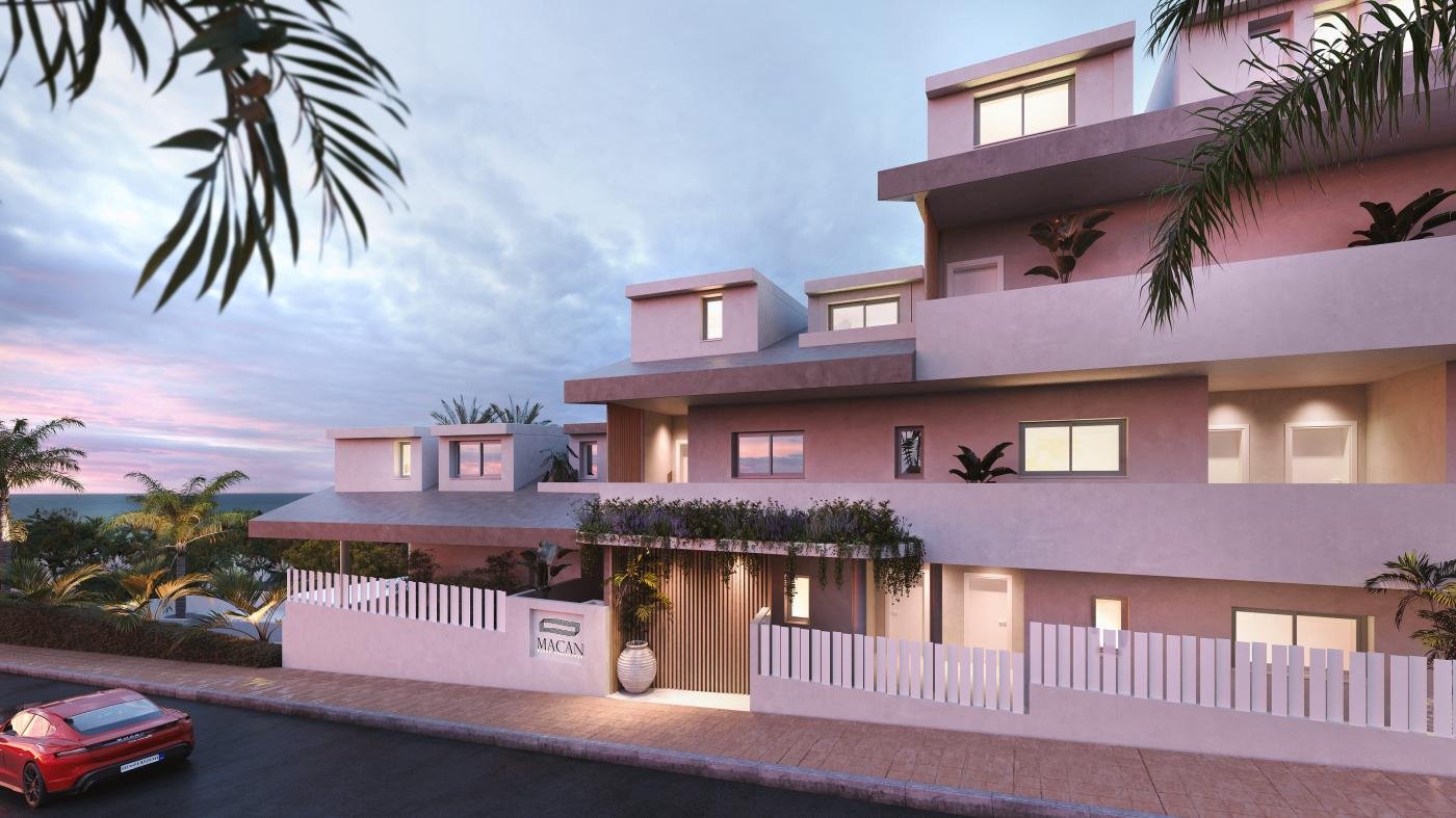 Fachada posterior del residencial