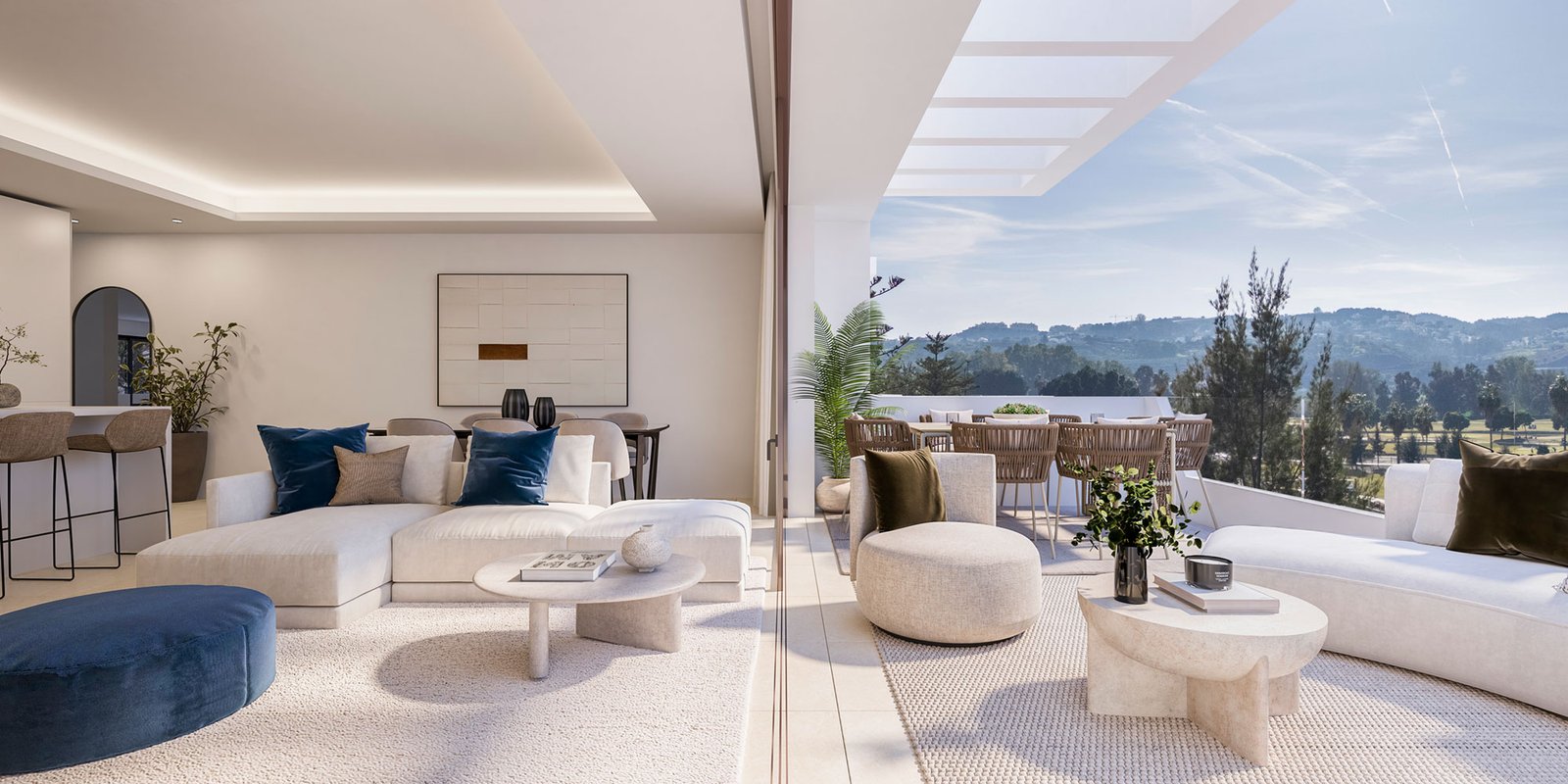 Salón y terraza de Helvet Green
